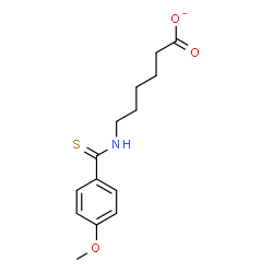 ChemSpider 2D Image | 6-{[(4-Methoxyphenyl)carbonothioyl]amino}hexanoate | C14H18NO3S