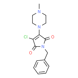 ChemSpider 2D Image | 1-Benzyl-3-chloro-4-(4-methyl-piperazin-1-yl)-pyrrole-2,5-dione | C16H18ClN3O2