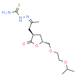 ChemSpider 2D Image | (2Z)-2-(1-{(3S,5R)-5-[(2-Isopropoxyethoxy)methyl]-2-oxotetrahydro-3-furanyl}-2-propanylidene)hydrazinecarbothioamide | C14H25N3O4S