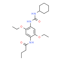 ChemSpider 2D Image | N-{4-[(Cyclohexylcarbamoyl)amino]-2,5-diethoxyphenyl}butanamide | C21H33N3O4