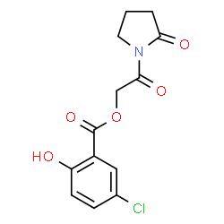 ChemSpider 2D Image | 2-Oxo-2-(2-oxo-1-pyrrolidinyl)ethyl 5-chloro-2-hydroxybenzoate | C13H12ClNO5