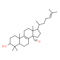 ChemSpider 2D Image | 3-Hydroxylanosta-8,24-dien-30-al | C30H48O2