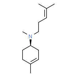 ChemSpider 2D Image | (1R)-N,4-Dimethyl-N-(4-methyl-3-penten-1-yl)-3-cyclohexen-1-amine | C14H25N