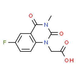 ChemSpider 2D Image | (6-Fluoro-3-methyl-2,4-dioxo-3,4-dihydro-1(2H)-quinazolinyl)acetic acid | C11H9FN2O4