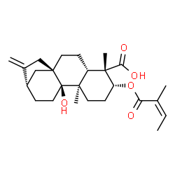 ChemSpider 2D Image | (3alpha,5beta,8alpha,9beta,10alpha)-9-Hydroxy-3-{[(2Z)-2-methyl-2-butenoyl]oxy}kaur-16-en-18-oic acid | C25H36O5