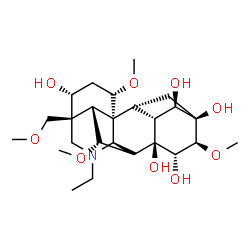 ChemSpider 2D Image | (3alpha,6alpha,14beta,15alpha,16beta)-20-Ethyl-1,6,16-trimethoxy-4-(methoxymethyl)aconitane-3,8,13,14,15-pentol | C25H41NO9