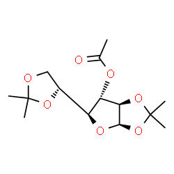 ChemSpider 2D Image | (3aR,5S,6S,6aR)-5-[(4R)-2,2-Dimethyl-1,3-dioxolan-4-yl]-2,2-dimethyltetrahydrofuro[2,3-d][1,3]dioxol-6-yl acetate (non-preferred name) | C14H22O7
