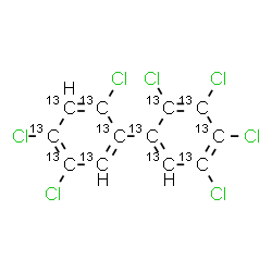 ChemSpider 2D Image | 2,2',3,4,4',5,5'-Heptachloro(~13~C_12_)biphenyl | 13C12H3Cl7
