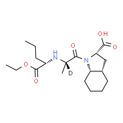ChemSpider 2D Image | (2S,3aS,7aS)-1-[(2S)-2-{[(2S)-1-Ethoxy-1-oxo-2-pentanyl]amino}(2-~2~H)propanoyl]octahydro-1H-indole-2-carboxylic acid (non-preferred name) | C19H31DN2O5