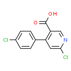 ChemSpider 2D Image | 6-Chloro-4-(4-chlorophenyl)nicotinic acid | C12H7Cl2NO2