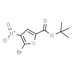 ChemSpider 2D Image | 2-Methyl-2-propanyl 5-bromo-4-nitro-2-thiophenecarboxylate | C9H10BrNO4S