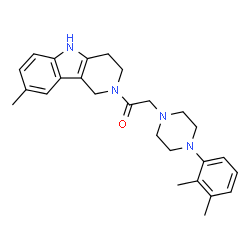 ChemSpider 2D Image | 2-[4-(2,3-dimethylphenyl)-1-piperazinyl]-1-(8-methyl-1,3,4,5-tetrahydropyrido[4,3-b]indol-2-yl)ethanone | C26H32N4O
