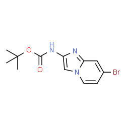 ChemSpider 2D Image | tert-Butyl (7-bromoimidazo[1,2-a]pyridin-2-yl)carbamate | C12H14BrN3O2
