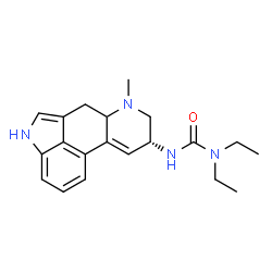 ChemSpider 2D Image | 1,1-Diethyl-3-[(8alpha)-6-methyl-9,10-didehydroergolin-8-yl]urea | C20H26N4O