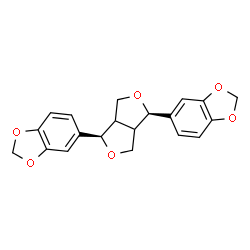 ChemSpider 2D Image | 5,5'-(1R,4R)-Tetrahydro-1H,3H-furo[3,4-c]furan-1,4-diylbis(1,3-benzodioxole) | C20H18O6