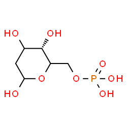 ChemSpider 2D Image | 2-Deoxy-6-O-phosphono-D-glycero-hexopyranose | C6H13O8P
