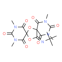ChemSpider 2D Image | (15E)-2,4,10,12-Tetramethyl-15-[(2-methyl-2-propanyl)imino]-7,14-dioxa-2,4,10,12-tetraazadispiro[5.1.5.2]pentadecane-1,3,5,9,11,13-hexone | C17H21N5O8
