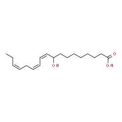 ChemSpider 2D Image | (10Z,12Z,15Z)-9-Hydroxy-10,12,15-octadecatrienoic acid | C18H30O3