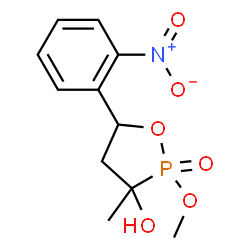 ChemSpider 2D Image | 2-Methoxy-3-methyl-5-(2-nitrophenyl)-1,2-oxaphospholan-3-ol 2-oxide | C11H14NO6P