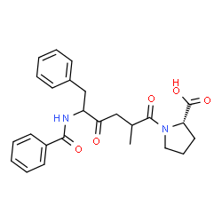 ChemSpider 2D Image | 1-[5-(Benzoylamino)-2-methyl-4-oxo-6-phenylhexanoyl]-L-proline | C25H28N2O5