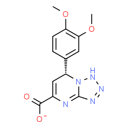 ChemSpider 2D Image | (7R)-7-(3,4-Dimethoxyphenyl)-1,7-dihydrotetrazolo[1,5-a]pyrimidine-5-carboxylate | C13H12N5O4