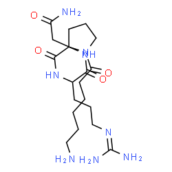 ChemSpider 2D Image | 1-(6-Aminohexanoyl)prolyl-N~5~-(diaminomethylene)ornithylglycinamide | C19H36N8O4