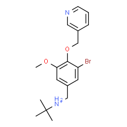ChemSpider 2D Image | N-[3-Bromo-5-methoxy-4-(3-pyridinylmethoxy)benzyl]-2-methyl-2-propanaminium | C18H24BrN2O2