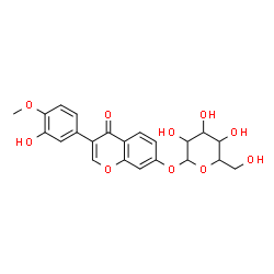ChemSpider 2D Image | 3-(3-Hydroxy-4-methoxyphenyl)-4-oxo-4H-chromen-7-yl hexopyranoside | C22H22O10