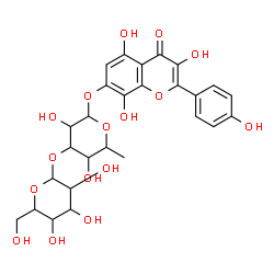 ChemSpider 2D Image | 3,5,8-Trihydroxy-2-(4-hydroxyphenyl)-4-oxo-4H-chromen-7-yl 6-deoxy-3-O-hexopyranosylhexopyranoside | C27H30O16