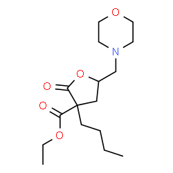 ChemSpider 2D Image | Ethyl 3-butyl-5-(4-morpholinylmethyl)-2-oxotetrahydro-3-furancarboxylate | C16H27NO5