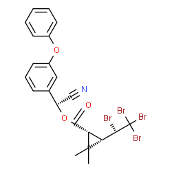ChemSpider 2D Image | (S)-Cyano(3-phenoxyphenyl)methyl (1R,3S)-2,2-dimethyl-3-[(1S)-1,2,2,2-tetrabromoethyl]cyclopropanecarboxylate | C22H19Br4NO3