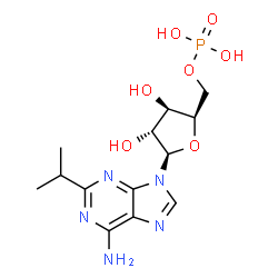ChemSpider 2D Image | 2-Isopropyl-9-(5-O-phosphono-beta-D-xylofuranosyl)-9H-purin-6-amine | C13H20N5O7P