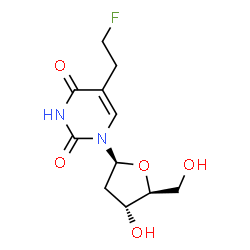 ChemSpider 2D Image | 1-(2-Deoxy-beta-L-erythro-pentofuranosyl)-5-(2-fluoroethyl)-2,4(1H,3H)-pyrimidinedione | C11H15FN2O5