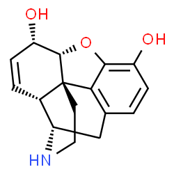 ChemSpider 2D Image | (5alpha,6alpha,9alpha)-7,8-Didehydro-4,5-epoxymorphinan-3,6-diol | C16H17NO3