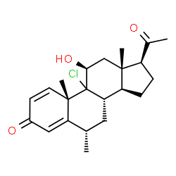 ChemSpider 2D Image | (6alpha,9xi,11beta)-9-Chloro-11-hydroxy-6-methylpregna-1,4-diene-3,20-dione | C22H29ClO3