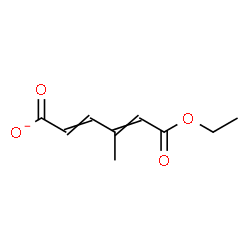 ChemSpider 2D Image | 6-Ethoxy-4-methyl-6-oxo-2,4-hexadienoate | C9H11O4