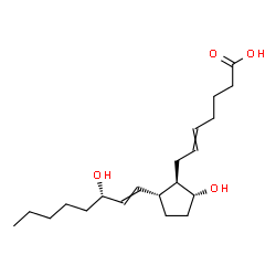 ChemSpider 2D Image | (9beta,15S)-9,15-Dihydroxyprosta-5,13-dien-1-oic acid | C20H34O4