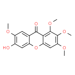 ChemSpider 2D Image | 6-Hydroxy-1,2,3,7-tetramethoxy-9H-xanthen-9-one | C17H16O7