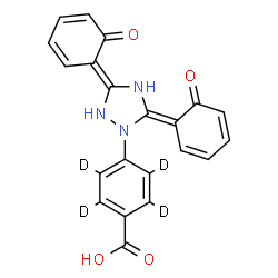 ChemSpider 2D Image | 4-[(3E,5E)-3,5-Bis(6-oxo-2,4-cyclohexadien-1-ylidene)-1,2,4-triazolidin-1-yl](~2~H_4_)benzoic acid | C21H11D4N3O4