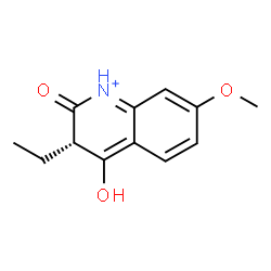 ChemSpider 2D Image | (3S)-3-Ethyl-4-hydroxy-7-methoxy-2-oxo-2,3-dihydroquinolinium | C12H14NO3