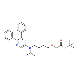 ChemSpider 2D Image | 2-Methyl-2-propanyl {4-[(5,6-diphenyl-2-pyrazinyl)(isopropyl)amino]butoxy}acetate | C29H37N3O3