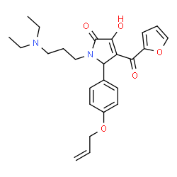 ChemSpider 2D Image | 5-[4-(Allyloxy)phenyl]-1-[3-(diethylamino)propyl]-4-(2-furoyl)-3-hydroxy-1,5-dihydro-2H-pyrrol-2-one | C25H30N2O5