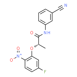 ChemSpider 2D Image | (2S)-N-(3-Cyanophenyl)-2-(5-fluoro-2-nitrophenoxy)propanamide | C16H12FN3O4