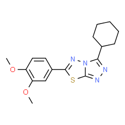 ChemSpider 2D Image | 3-Cyclohexyl-6-(3,4-dimethoxyphenyl)[1,2,4]triazolo[3,4-b][1,3,4]thiadiazole | C17H20N4O2S