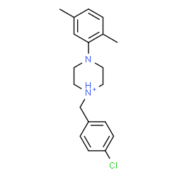 ChemSpider 2D Image | 1-(4-Chlorobenzyl)-4-(2,5-dimethylphenyl)piperazin-1-ium | C19H24ClN2