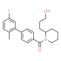 ChemSpider 2D Image | (5'-Fluoro-2'-methyl-4-biphenylyl)[2-(3-hydroxypropyl)-1-piperidinyl]methanone | C22H26FNO2