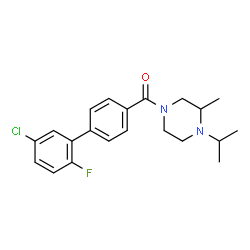 ChemSpider 2D Image | (5'-Chloro-2'-fluoro-4-biphenylyl)(4-isopropyl-3-methyl-1-piperazinyl)methanone | C21H24ClFN2O
