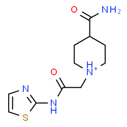 ChemSpider 2D Image | 4-Carbamoyl-1-[2-oxo-2-(1,3-thiazol-2-ylamino)ethyl]piperidinium | C11H17N4O2S