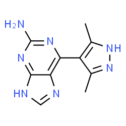 ChemSpider 2D Image | 6-(3,5-Dimethyl-1H-pyrazol-4-yl)-9H-purin-2-amine | C10H11N7