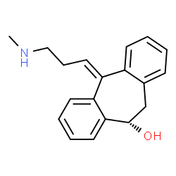 ChemSpider 2D Image | (5Z,10S)-5-[3-(Methylamino)propylidene]-10,11-dihydro-5H-dibenzo[a,d][7]annulen-10-ol | C19H21NO